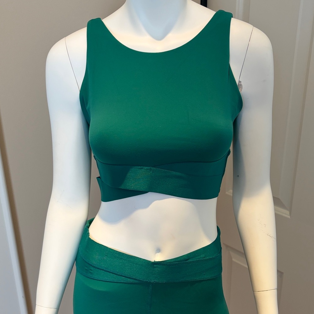 JoyLab Green Leggings and Crop Top Set